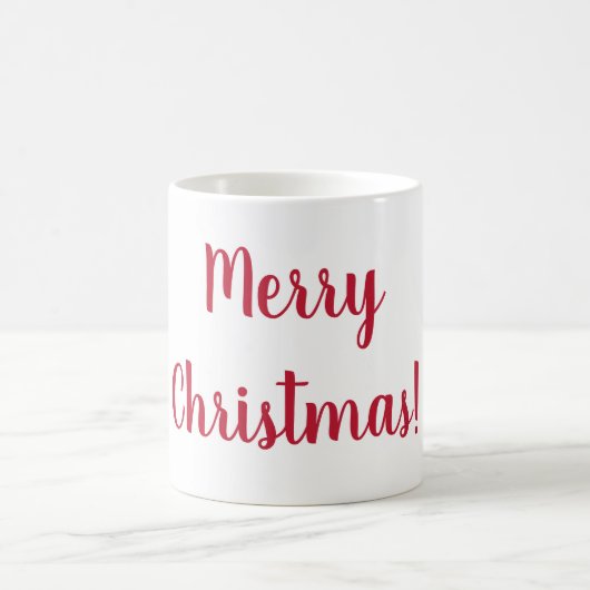 Vrolijk kerstrood en wit script Typografie Koffiemok (Center)