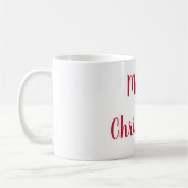 Vrolijk kerstrood en wit script Typografie Koffiemok (Links)