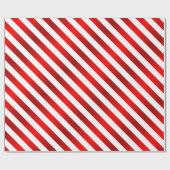 Vrolijk kerstrood en wit Snoep Stripes Cadeaupapier (Vlak)