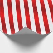 Vrolijk kerstrood en wit Snoep Stripes Cadeaupapier (Hoek)