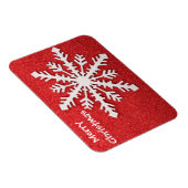 Vrolijk kerstrood en wit Snowflake Modern Magneet (Rechterzijde)