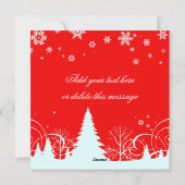 Vrolijk kerstrood en wit winterlandschap feestdagenkaart (Achterkant)