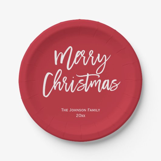 Vrolijk kerstrood en witboek Bord (Voorkant)