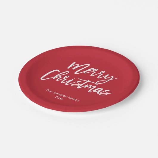 Vrolijk kerstrood en witboek Bord (Gekanteld)