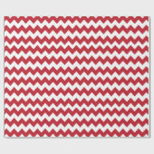 Vrolijk kerstrood en witte Chevron Cadeaupapier (Vlak)