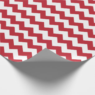 Vrolijk kerstrood en witte Chevron Cadeaupapier