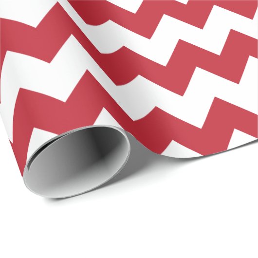 Vrolijk kerstrood en witte Chevron Cadeaupapier (Rol Hoek)