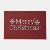 Vrolijk kerstrood en witte feestjes deurmat (Voorkant)