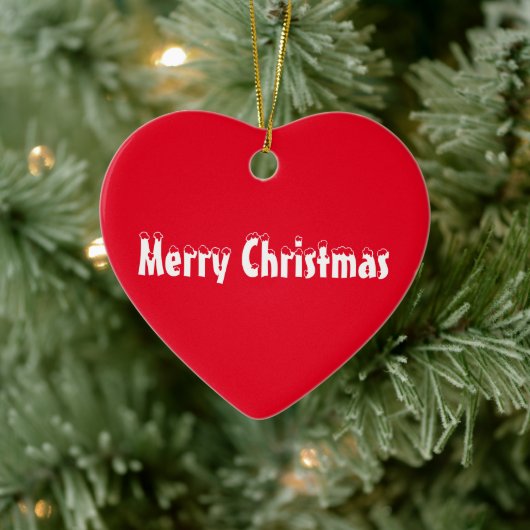 Vrolijk kerstrood en witte sneeuwtekst schattig ha keramisch ornament (Boom)