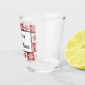 Vrolijk kerstrood en witte sneeuwvlok shot glas (Rechts)