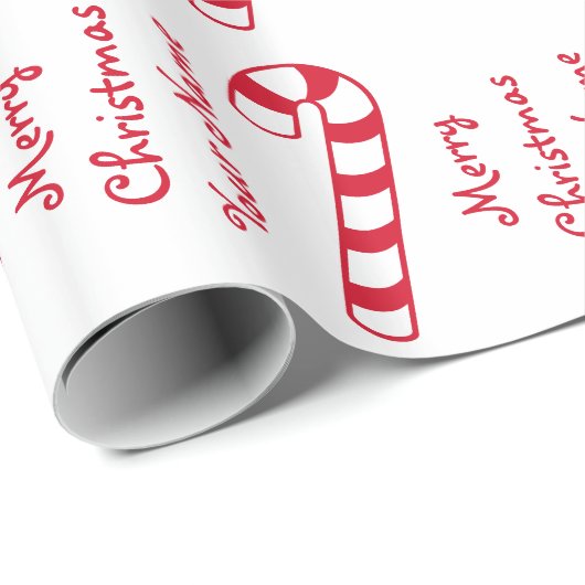 Vrolijk kerstrood en witte snoepjes en naam cadeaupapier (Rol Hoek)