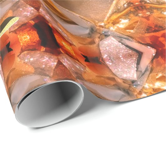 Vrolijk kerstrood Faux Gold Script Elegant Chic Cadeaupapier (Rol Hoek)