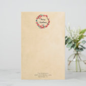 Vrolijk kerstrood flesje Waterverf Wreator Briefpapier (Staand voorkant)