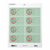 Vrolijk kerstrood flesje Waterverf Wreator Etiket (Full Sheet)