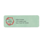 Vrolijk kerstrood flesje Waterverf Wreator Etiket (Voorkant)