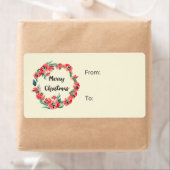 Vrolijk kerstrood flesje Waterverf Wreator Etiket (Insitu)