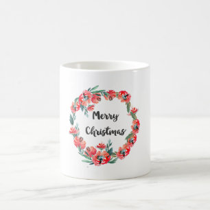 Vrolijk kerstrood flesje Waterverf Wreator Koffiemok