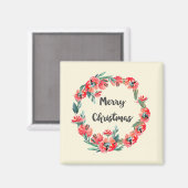 Vrolijk kerstrood flesje Waterverf Wreator Magneet (Voorkant / Achterkant)