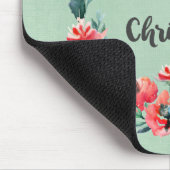 Vrolijk kerstrood flesje Waterverf Wreator Muismat (Hoek)