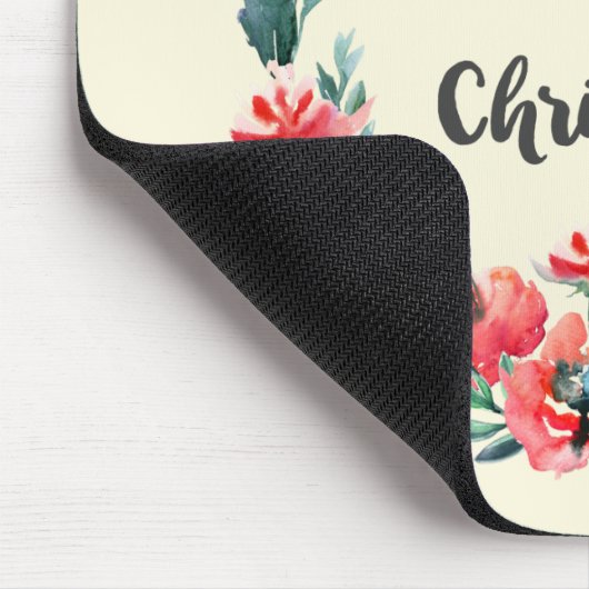 Vrolijk kerstrood flesje Waterverf Wreator Muismat (Hoek)