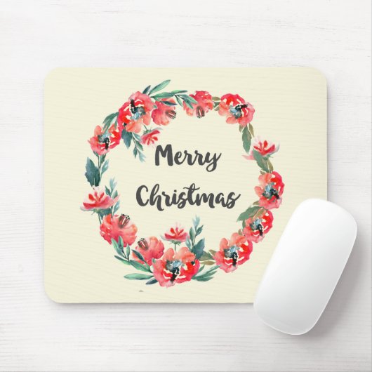 Vrolijk kerstrood flesje Waterverf Wreator Muismat (Met muis)