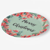 Vrolijk kerstrood flesje Waterverf Wreator Papieren Bordje (Gekanteld)