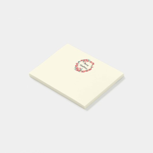 Vrolijk kerstrood flesje Waterverf Wreator Post-it® Notes (Schuin)