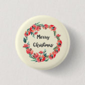 Vrolijk kerstrood flesje Waterverf Wreator Ronde Button 3,2 Cm (Voorkant)