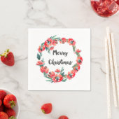 Vrolijk kerstrood flesje Waterverf Wreator Servetten (Insitu)