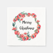 Vrolijk kerstrood flesje Waterverf Wreator Servetten (Voorkant)