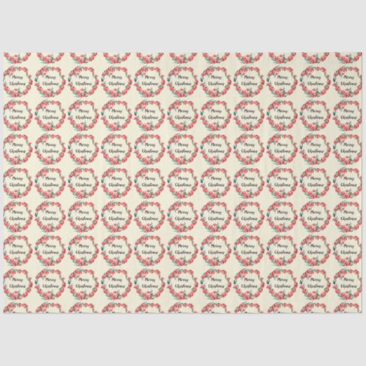 Vrolijk kerstrood flesje Waterverf Wreator Tissuepapier (Voorkant)