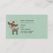 Vrolijk kerstrood flesje Waterverf Wreator Visitekaartje (Achterkant)