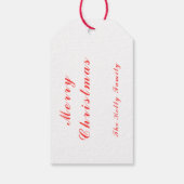 Vrolijk kerstrood gebell decoratie met tekst cadeaulabel (Achterkant)