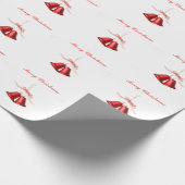 Vrolijk kerstrood gebell decoratie met tekst cadeaupapier (Hoek)