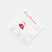 Vrolijk kerstrood gebell decoratie met tekst servet (Hoek)