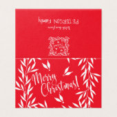 Vrolijk kerstrood gebladerte Uw fototekst binnen Kaart (Buitenkant ongevouwen)