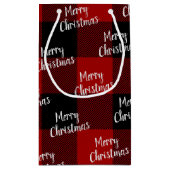 Vrolijk kerstrood gebuffel klein cadeauzakje (Achterkant)