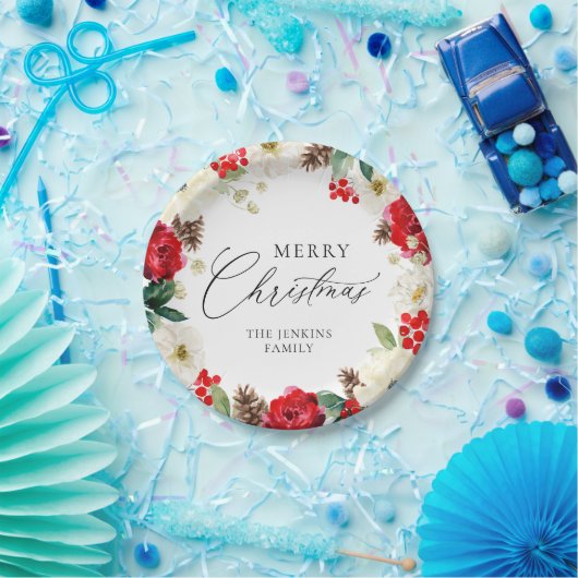 Vrolijk kerstrood, gepersonaliseerd papieren bordje (Feest)