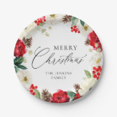 Vrolijk kerstrood, gepersonaliseerd papieren bordje (Voorkant)