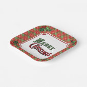 Vrolijk kerstrood gespeeld met Holly Papieren Bordje (Gebogen)