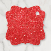 Vrolijk kerstrood glitter elegant bedankjes labels (Achterkant)