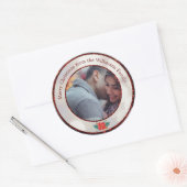 Vrolijk kerstrood glitter en Bokeh Ronde Sticker (Envelop)