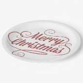 Vrolijk kerstrood glitter-feestdag Bord (Gekanteld)