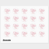 Vrolijk kerstrood glitter script Typografie Ronde Sticker (Vel)