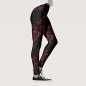 Vrolijk kerstrood glitter zwarte Leggings (Rechts)