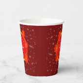 Vrolijk kerstrood goudflakes papieren bekers (Links)