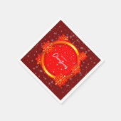 Vrolijk kerstrood goudflakes servet (Hoek)