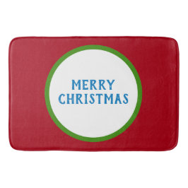 Vrolijk kerstrood groen blauw badmat