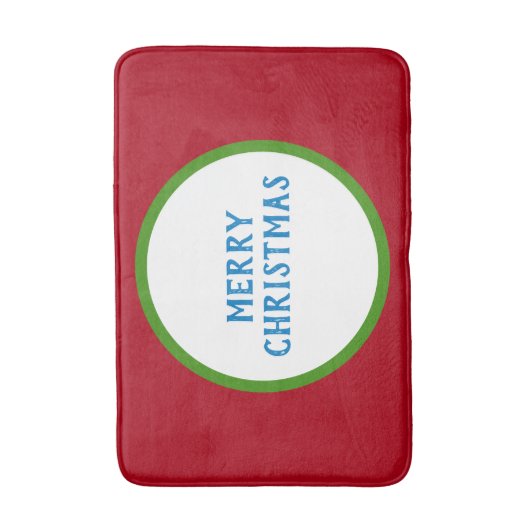 Vrolijk kerstrood groen blauw badmat (Voorkant Verticaal)