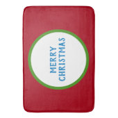 Vrolijk kerstrood groen blauw badmat (Voorkant Verticaal)